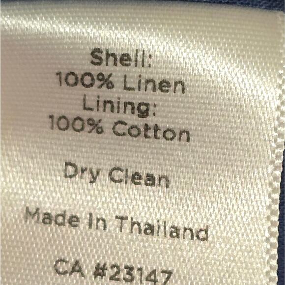 Talbots Linen Dark Blue Chambray Sheath Midi Dress Plus Size 20 2X - Picture 5 of 9